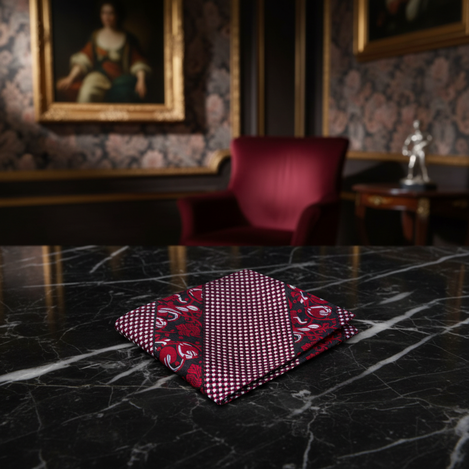 Red Floral Handkerchief