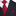 Red polka dot tie and pocket square with a black suit jacket.