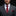Man wearing a gray suit with a red patterned tie and pocket square on a black background