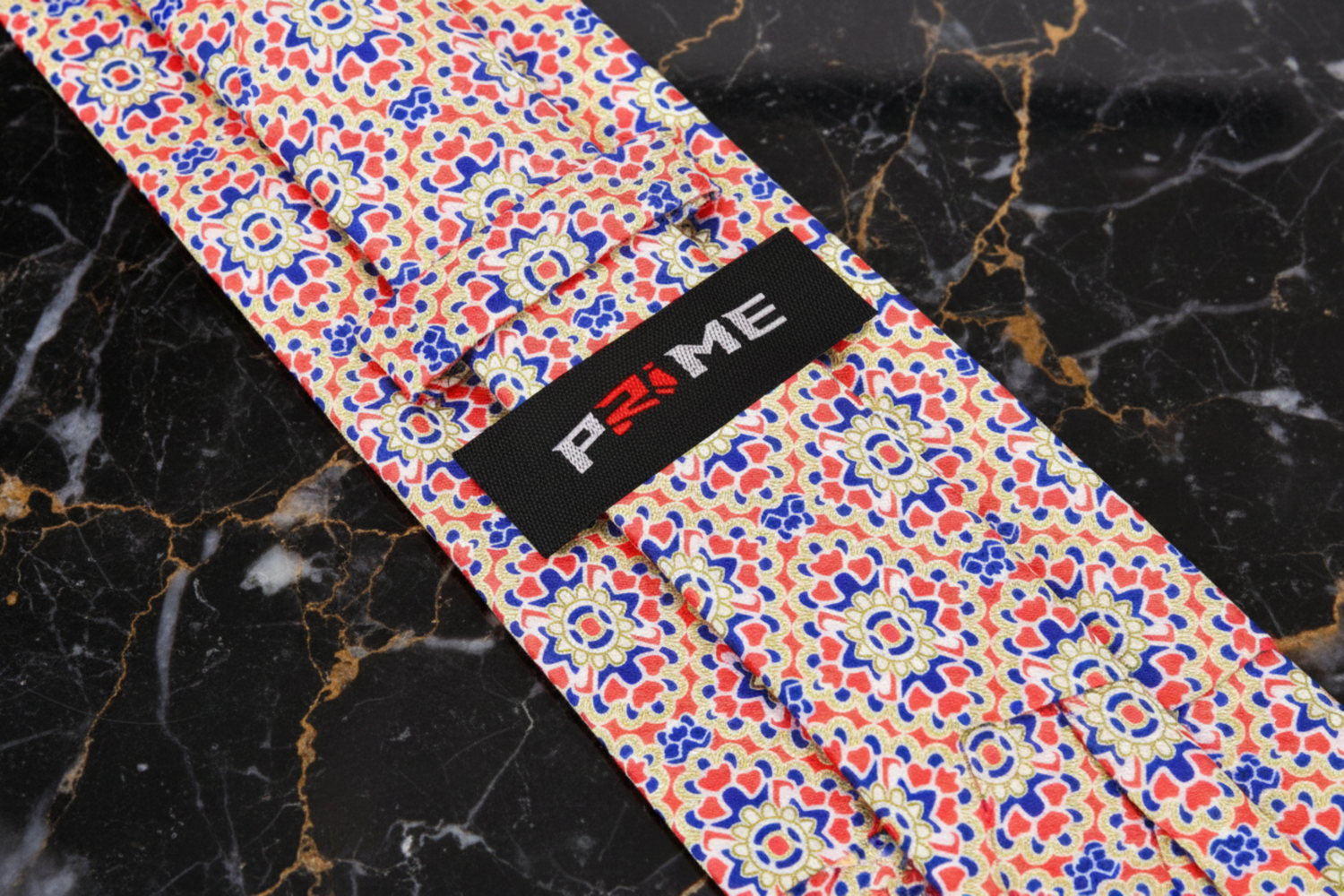 Logo Red, Blue, White Mosaic Necktie  