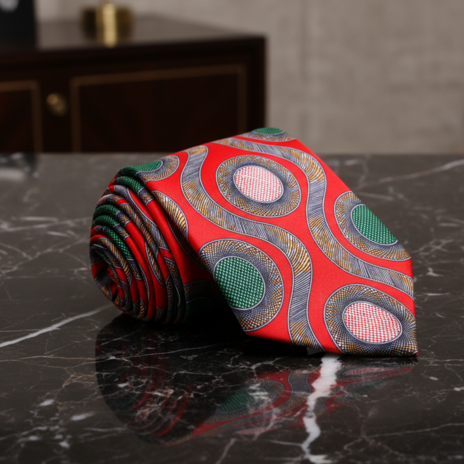 Red Abstract Tie