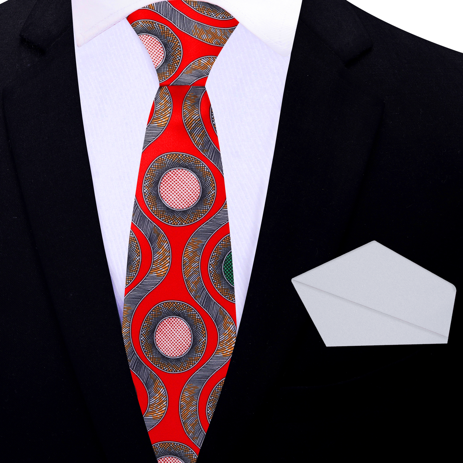 Vibrant Red Novelty Pattern Necktie | Skinny or Classic, Reg or XL