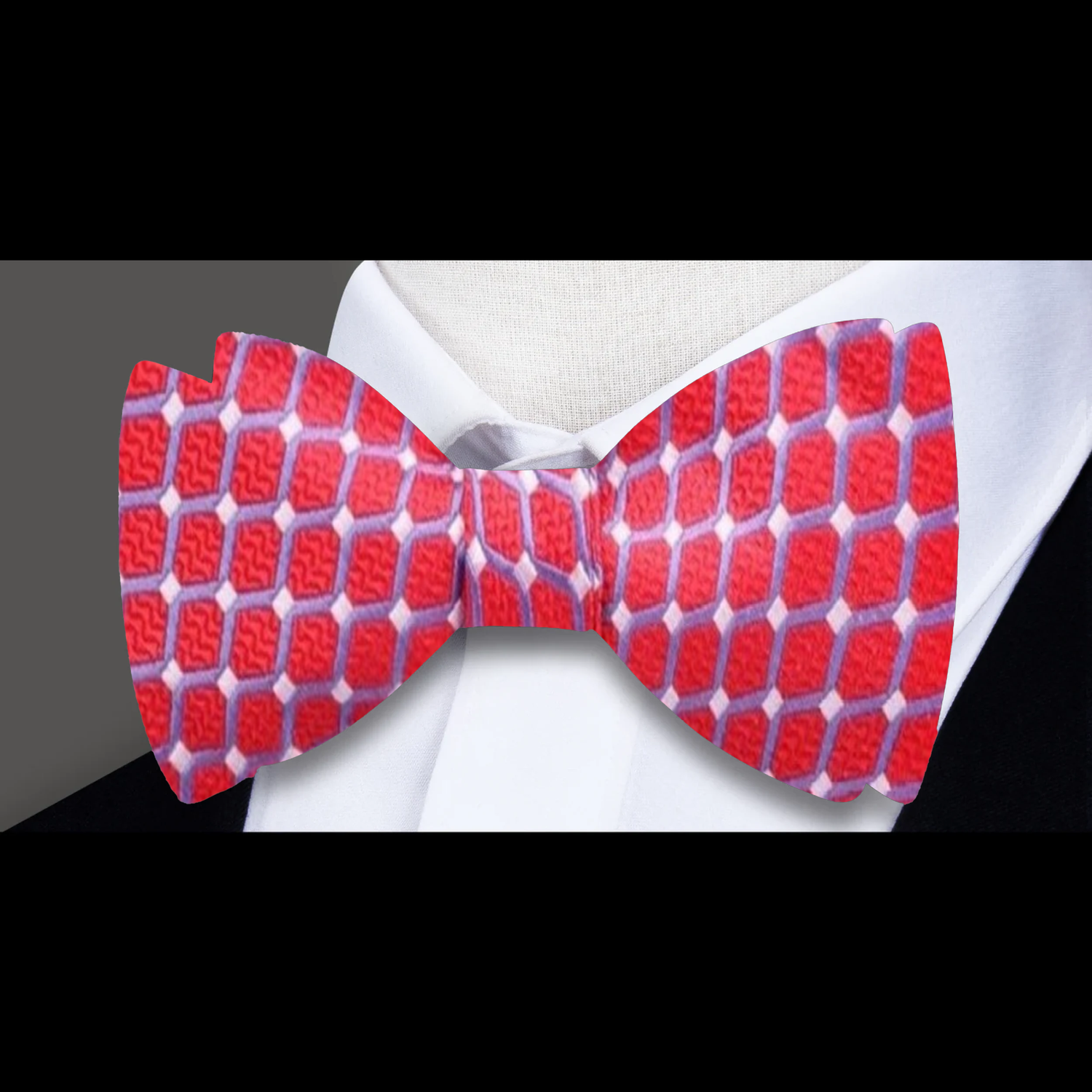 Red Geometric Bow Tie