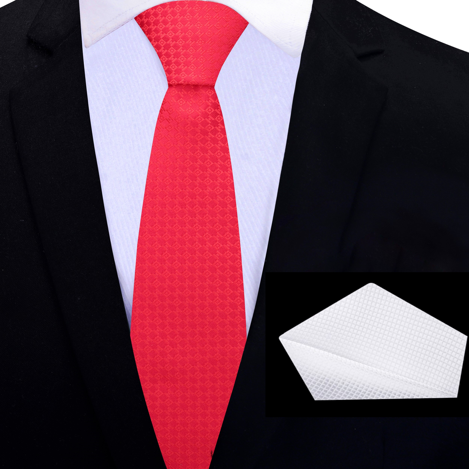 Red Geometric Texture Necktie | Clean Power Look for Work & Events