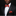 Red and gold geometric bow tie and square on man