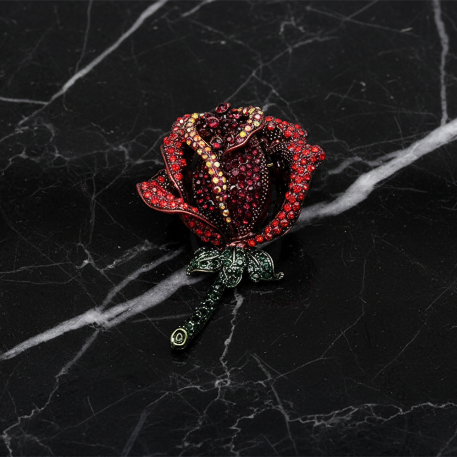 Red Green Rose Lapel Pin