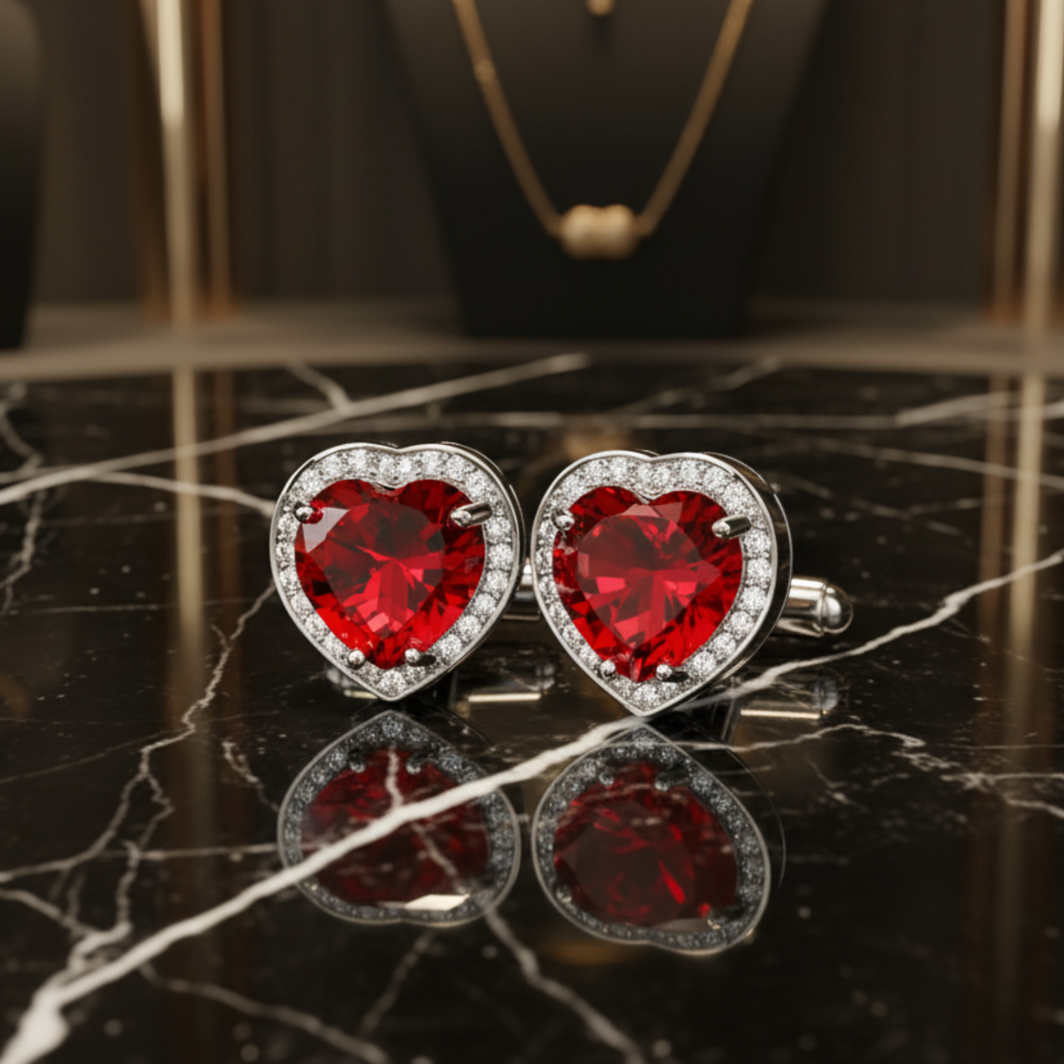 Red Heart Cufflinks