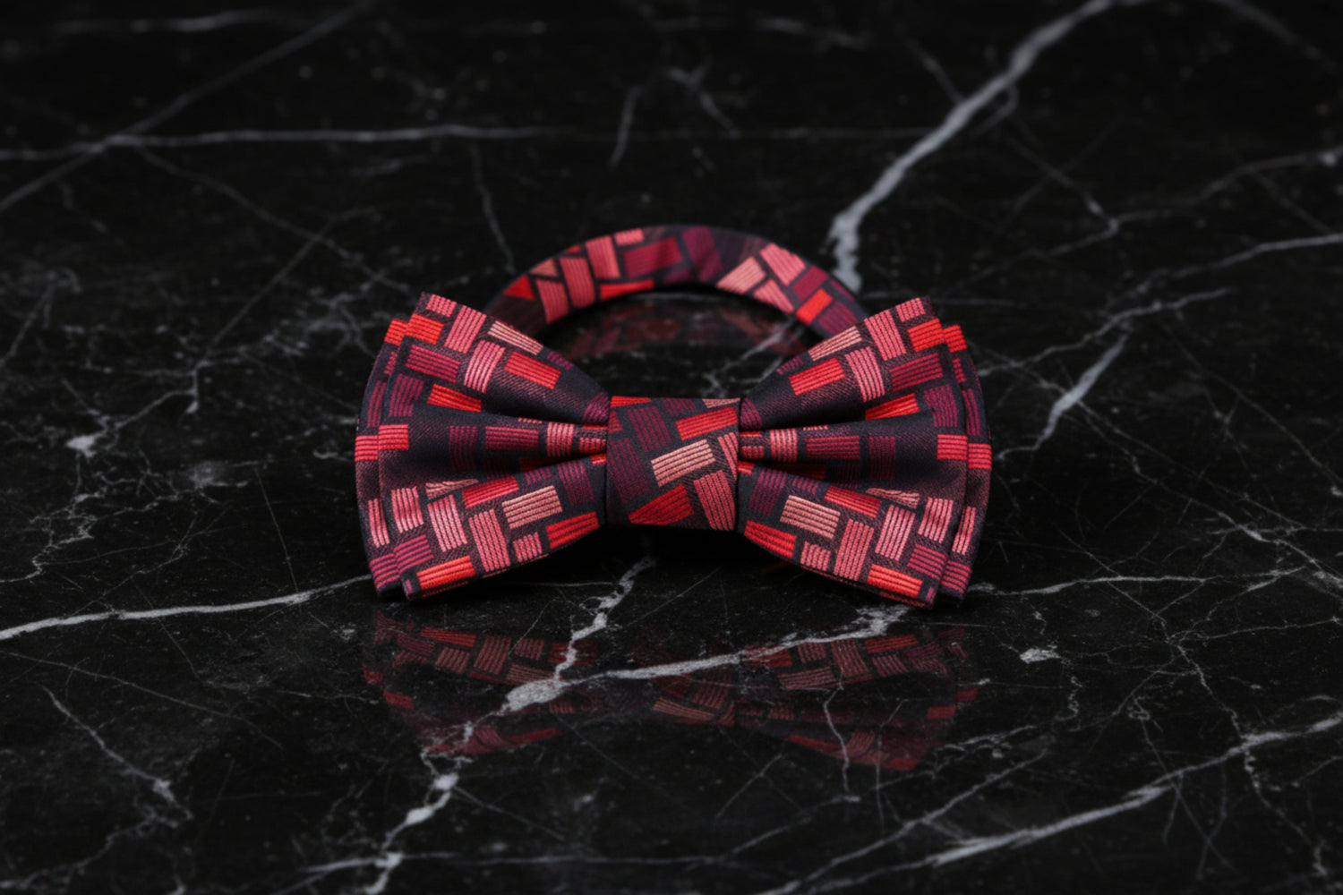 Red Blocks Bow Tie Pre Tied