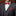 Gray suit with red bow tie and pocket square on a blurred background