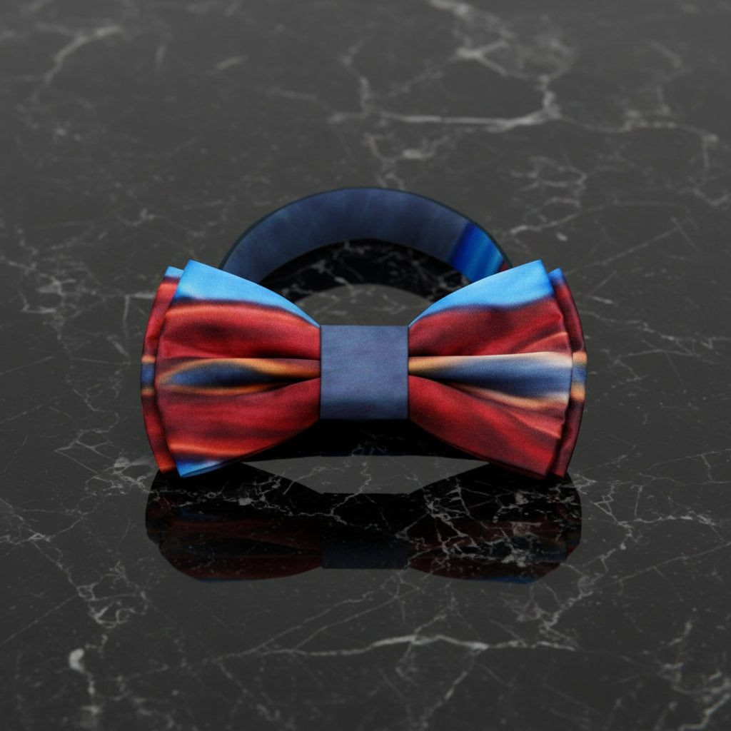 red blue abstract bow tie pre tied