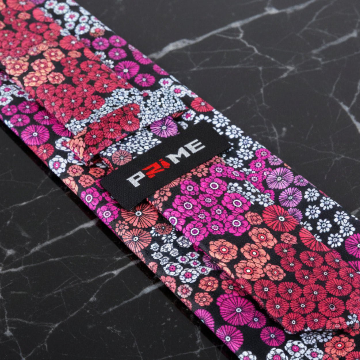 Red Pink OrangRed Pink Orange and White Mixed Flowers Tie Keepe and White Mixed Flowers Tie