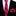 Red plaid tie and matching pocket square on a black suit jacket.