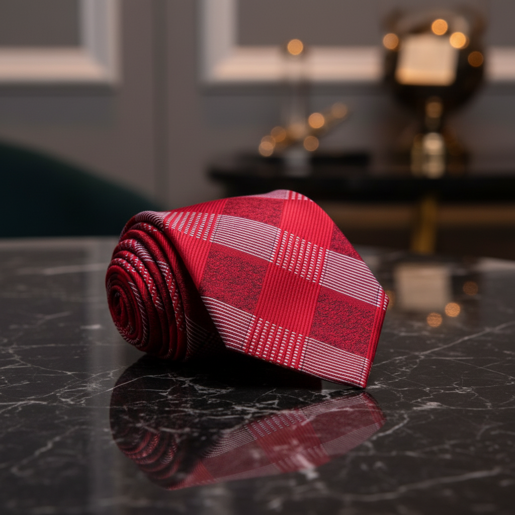 Red plaid tie