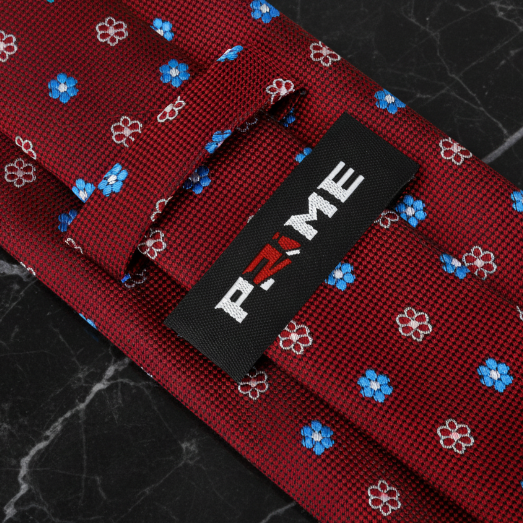 Red, Blue, Pink Small Flower Necktie Keep