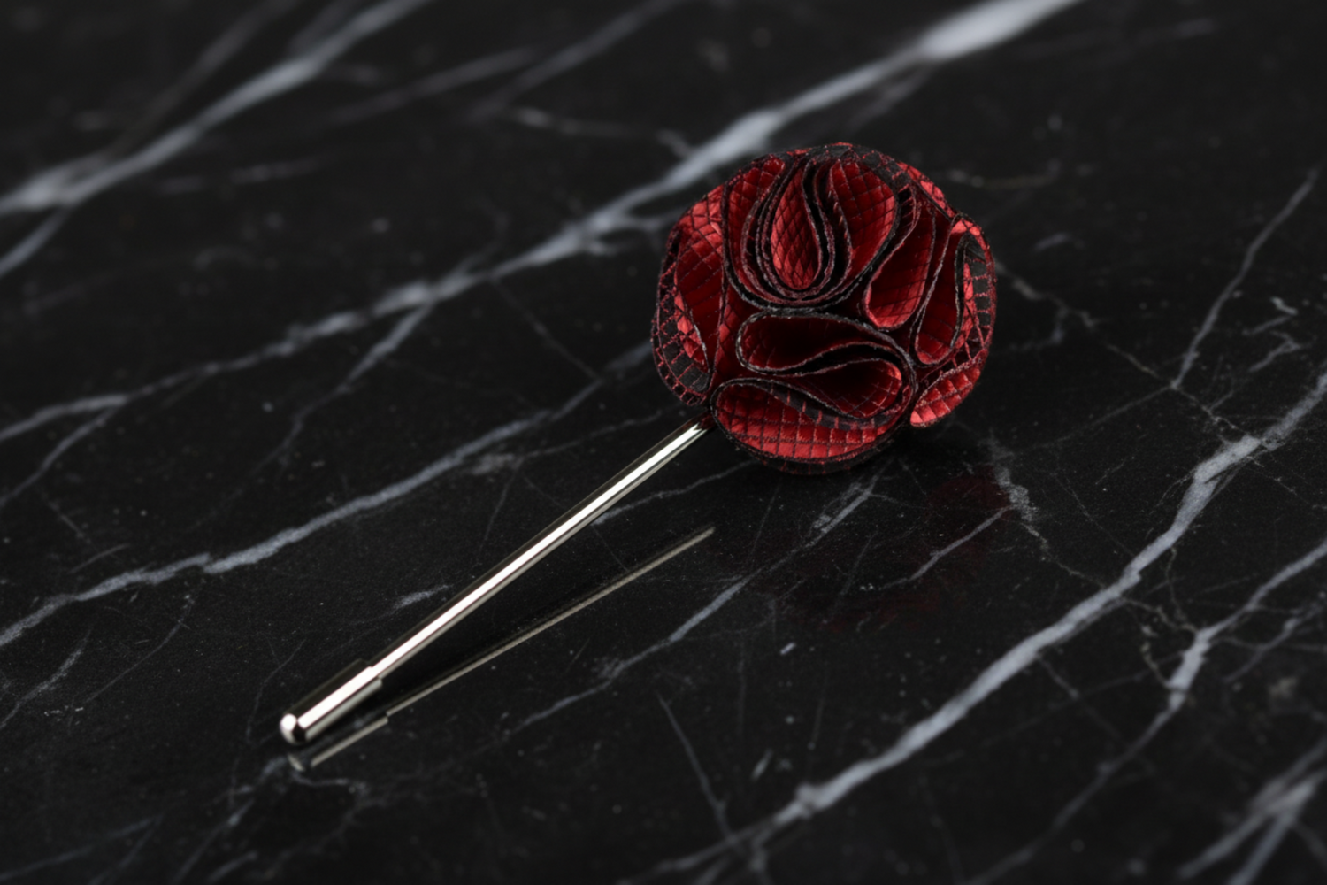 Wow A Bright Red Textured Burst Lapel Pin||Bright Red