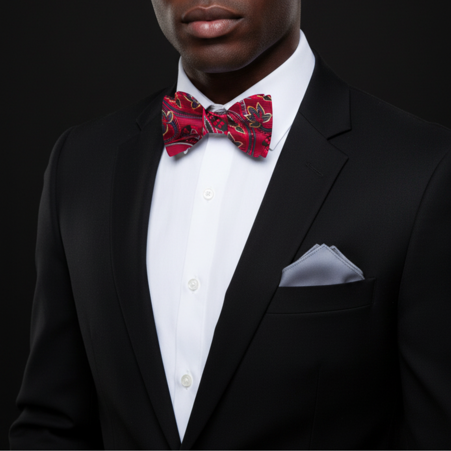 Deep Red Paisley Self-Tie Bow Tie | A Statement of Elegance