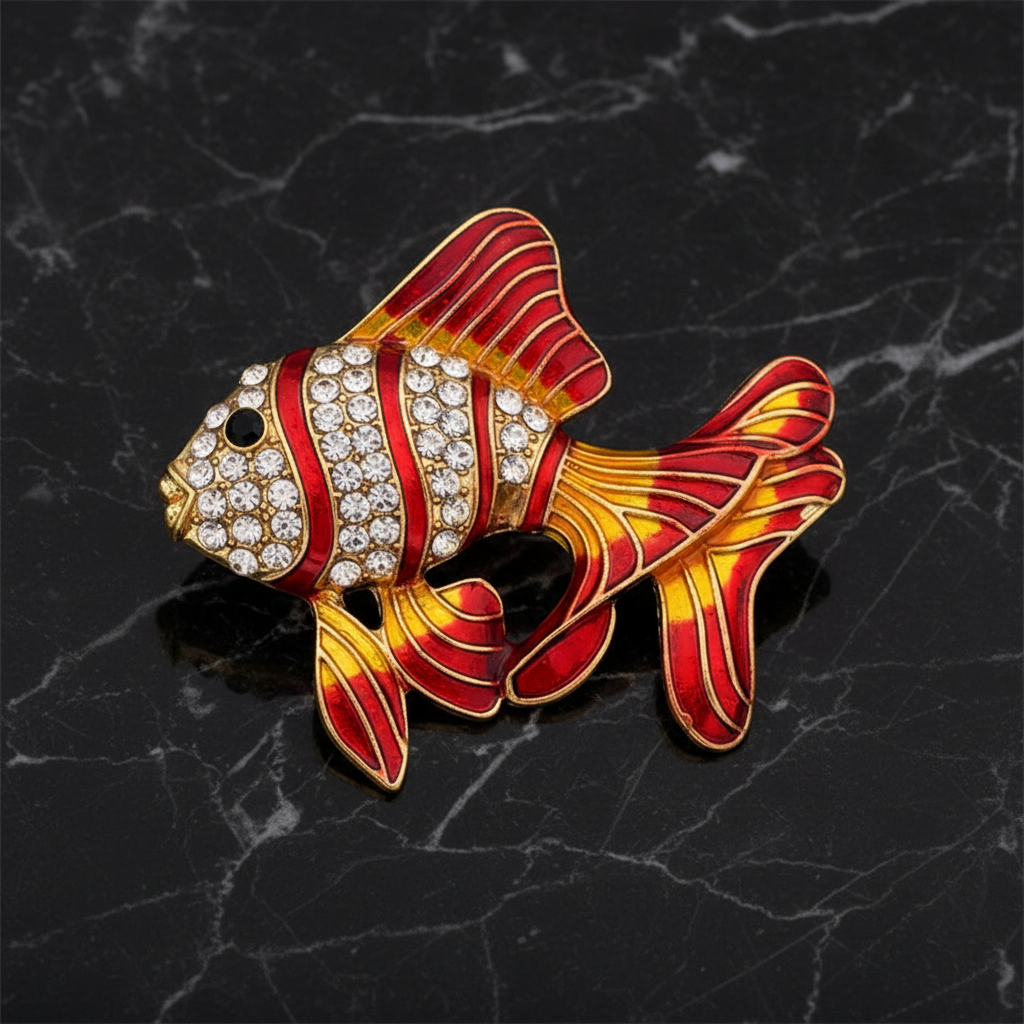 Red Tropical Fish Brooch