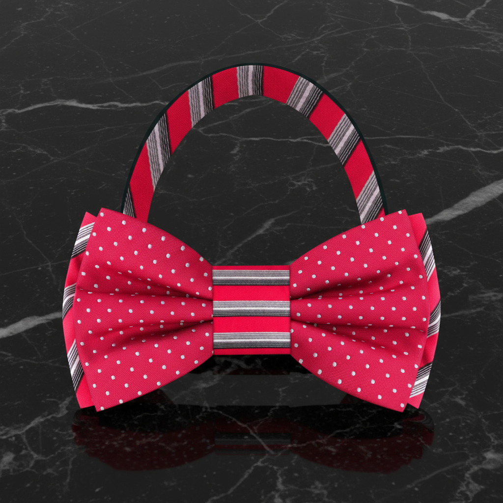 Pre Tied: Red, White Dot Polka Bow Tie 