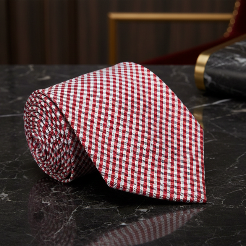 Red Check Necktie