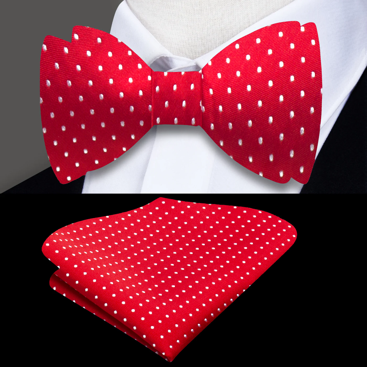 Microdot Bow Tie in Dark Blue, Burgundy, Brown, Green or Red