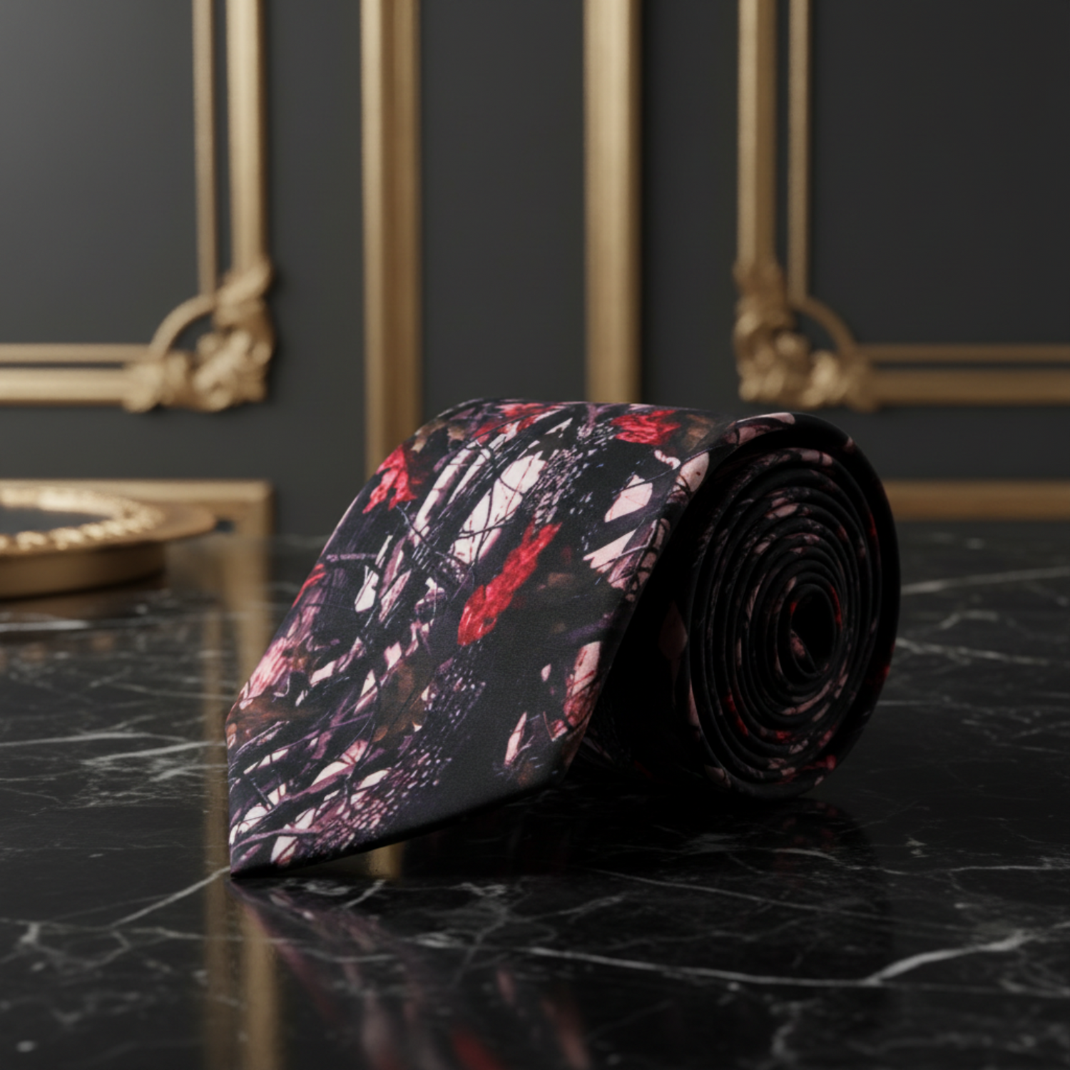 Pink, Red, Black Camo Necktie