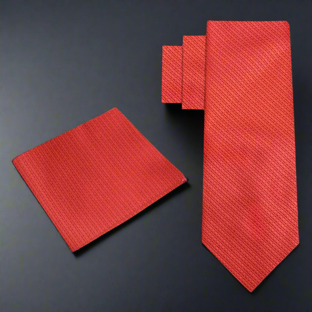 A red necktie and square