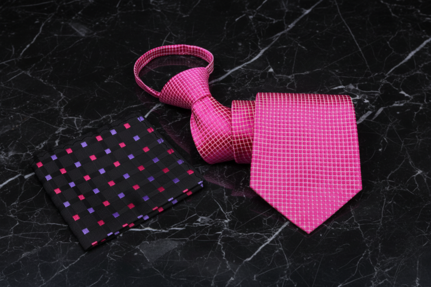 Zipper Pink Check with Accenting Black and Pink Check Square