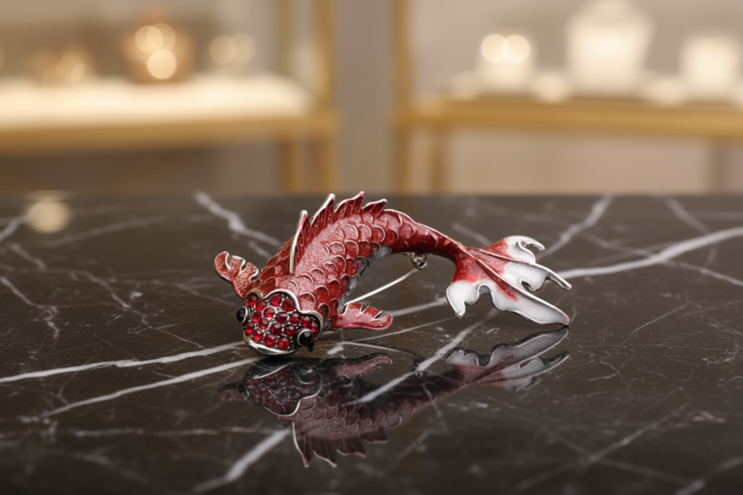 Alt Red Koi Fish Lapel pin