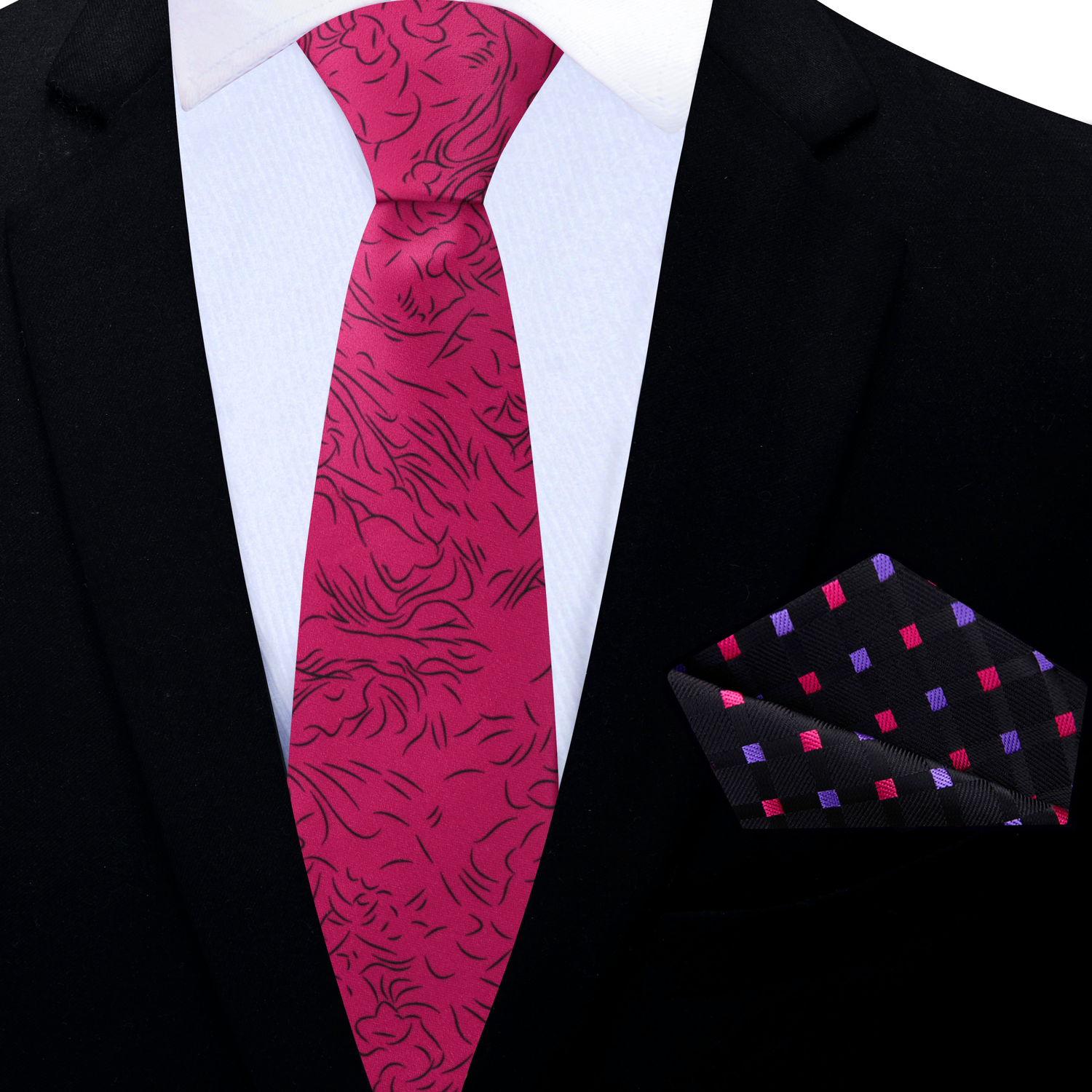 Thin Rose Gold Eternal Abstract Tie and Accenting Square 
