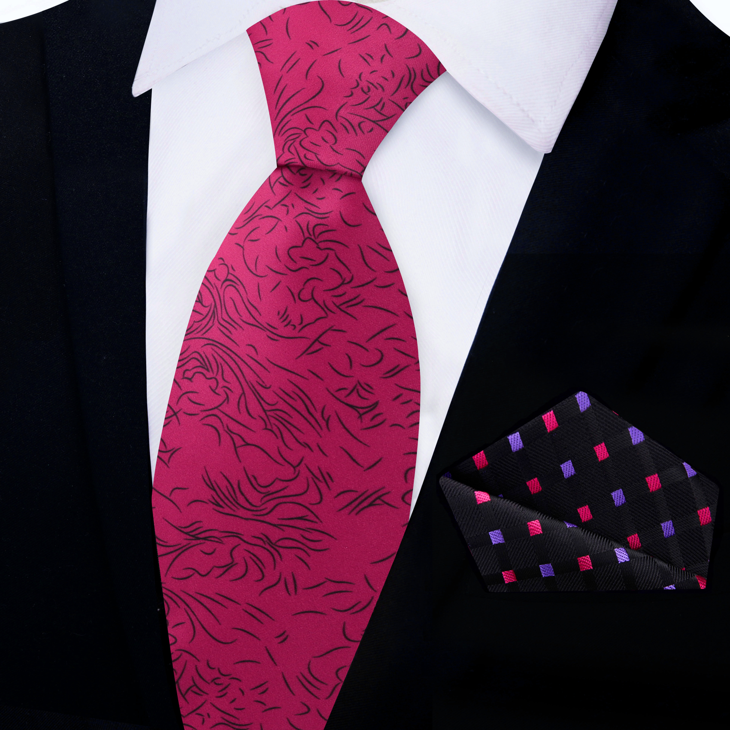 View 2 Rose Gold Eternal Abstract Tie and Accenting Square 