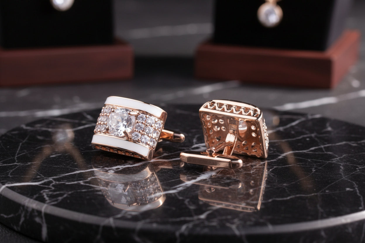 Rose Gold Cufflinks View 2
