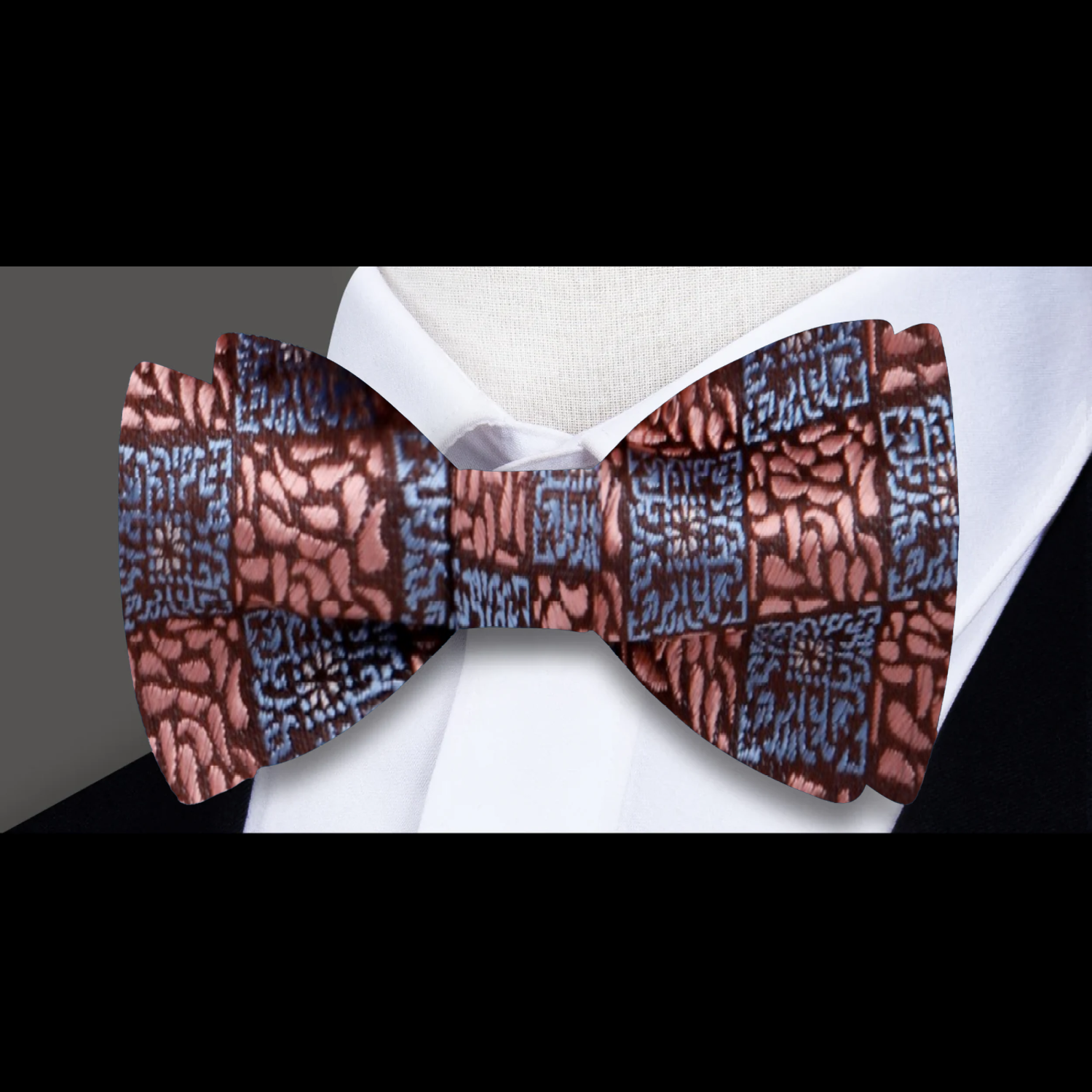 Rose gold geometric bow tie
