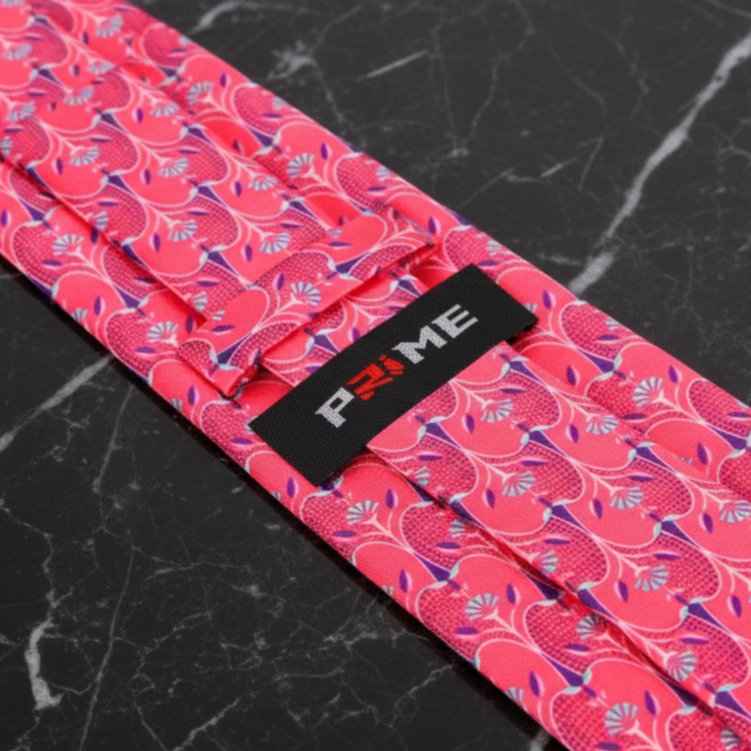 A red, light blue and purple apple slices necktie Keep