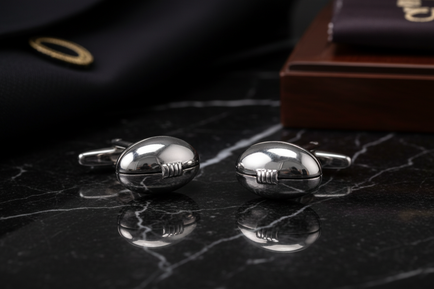 a chrome cufflinks