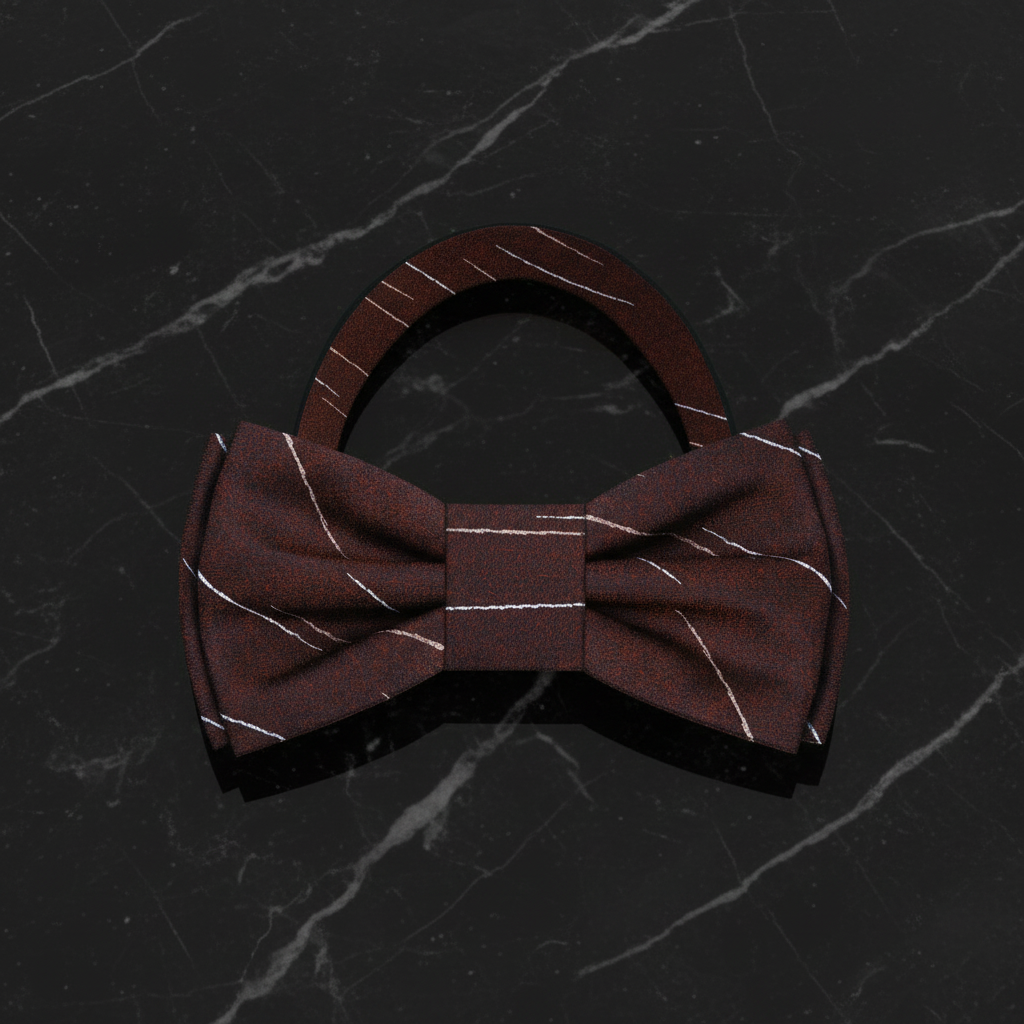Brown lined pre tied bow tie
