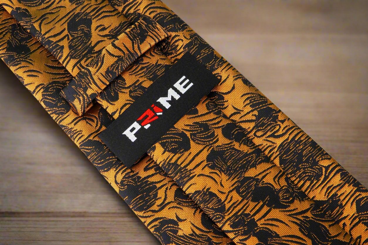 Copper Orange and Black Abstract Tie Keep