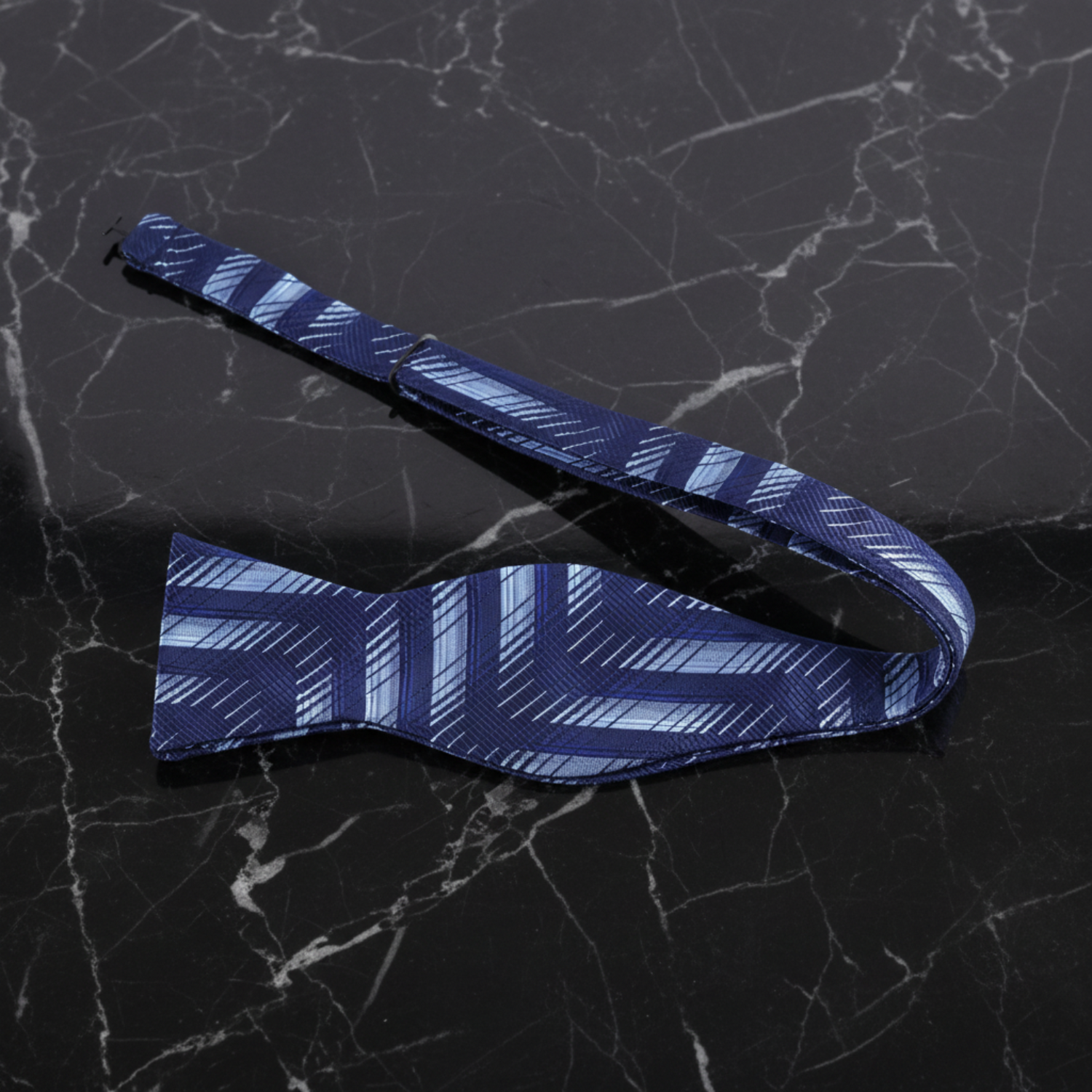 Blue, Light Blue Abstract Bow Tie Self Tie View1