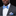 Blue Blocks Geometric Bow Tie and Square on man with suit