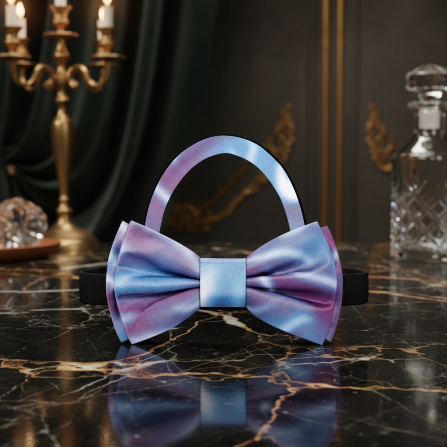 Shades of Purple, Blue, Pink abstract bow tie pre tied