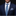 Man wearing a navy suit with a blue floral tie and striped pocket square on a black background