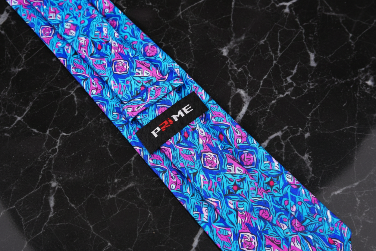 Shades of Blue, Pink Abstract Tie Keep