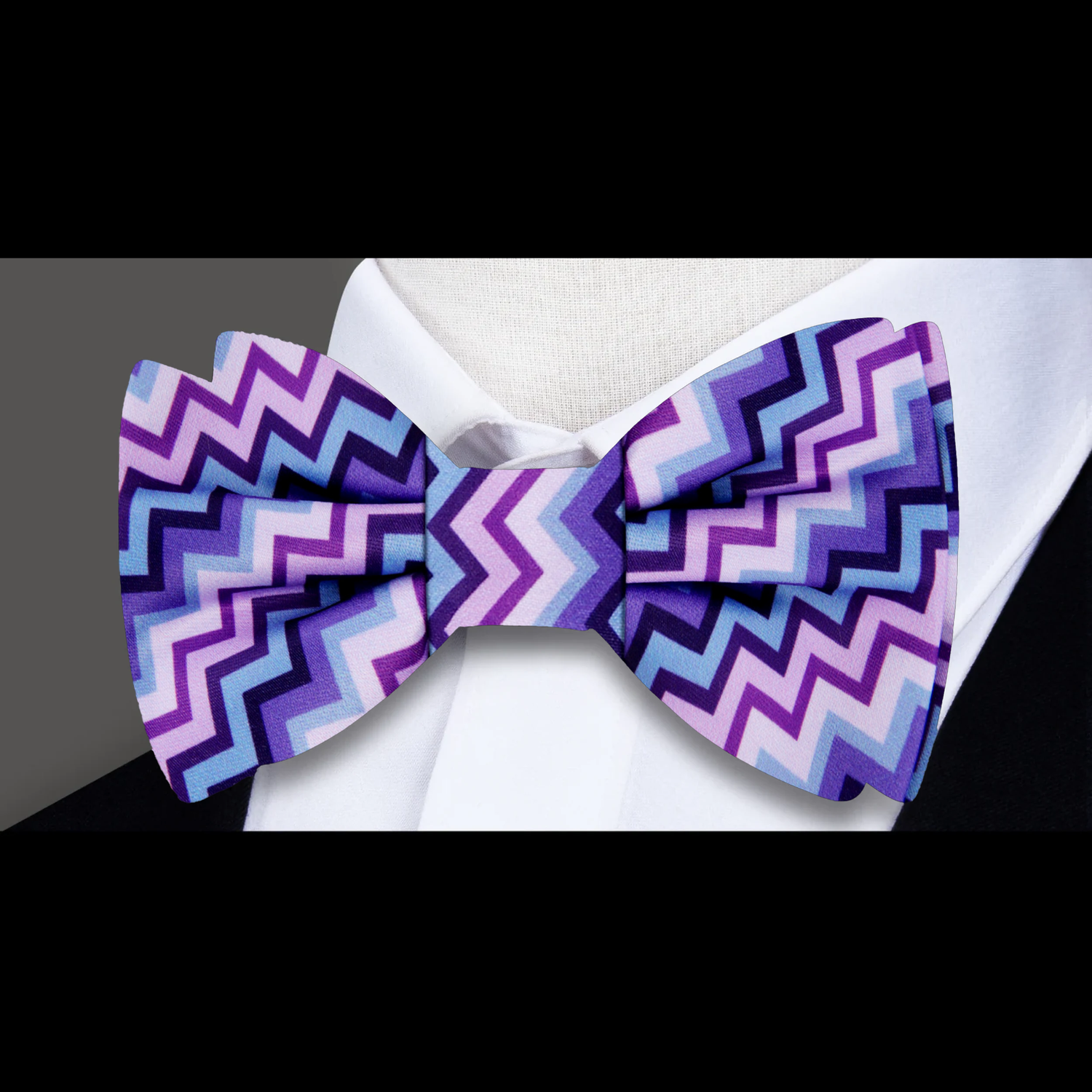 Purple, Pink and Blue Geometric Lines Bow tie 