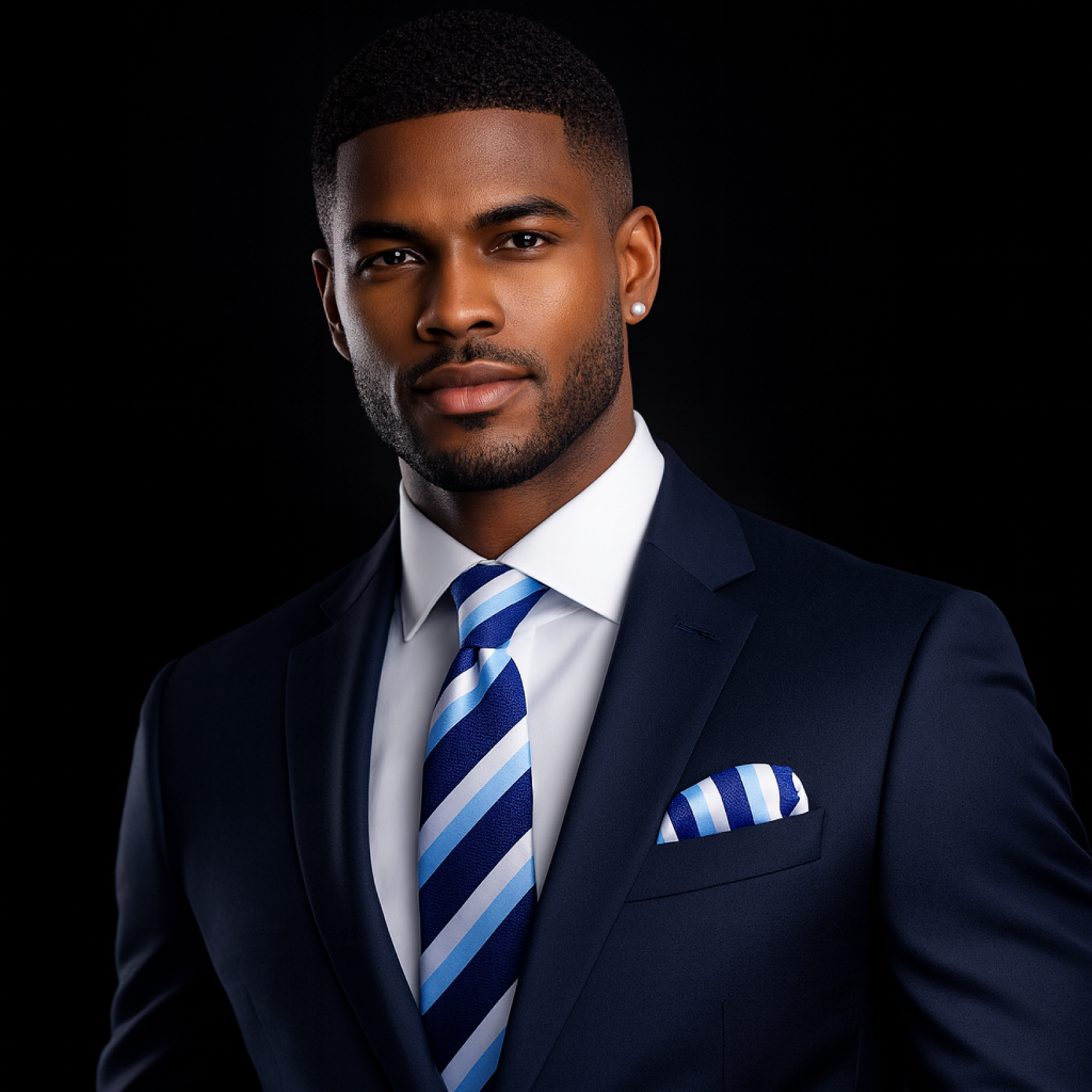 Shades of Blue Tie and Square