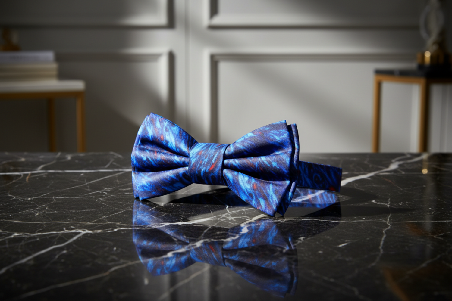 Blue, Red Abstract Pre Tied Bow Tie