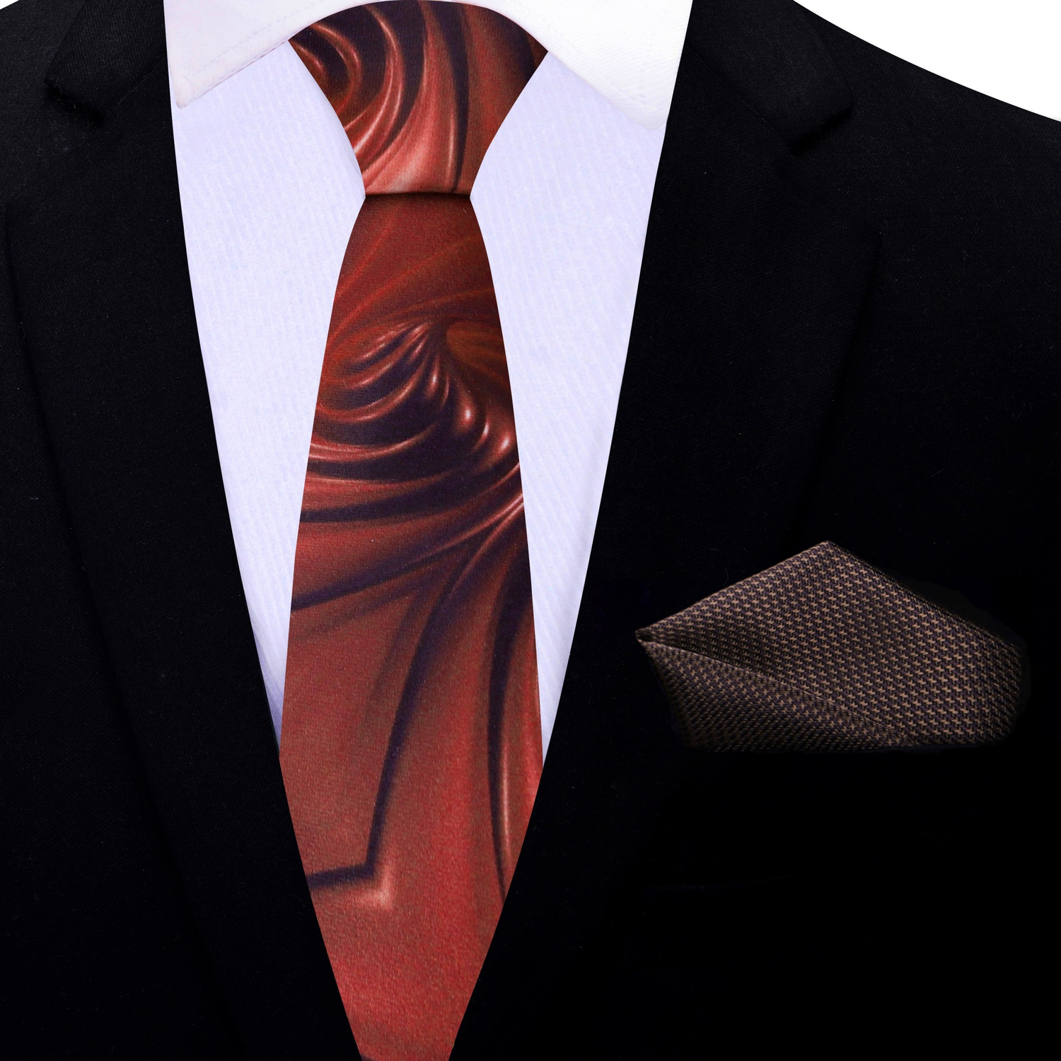 Chocolate Thin Tie and brown Square