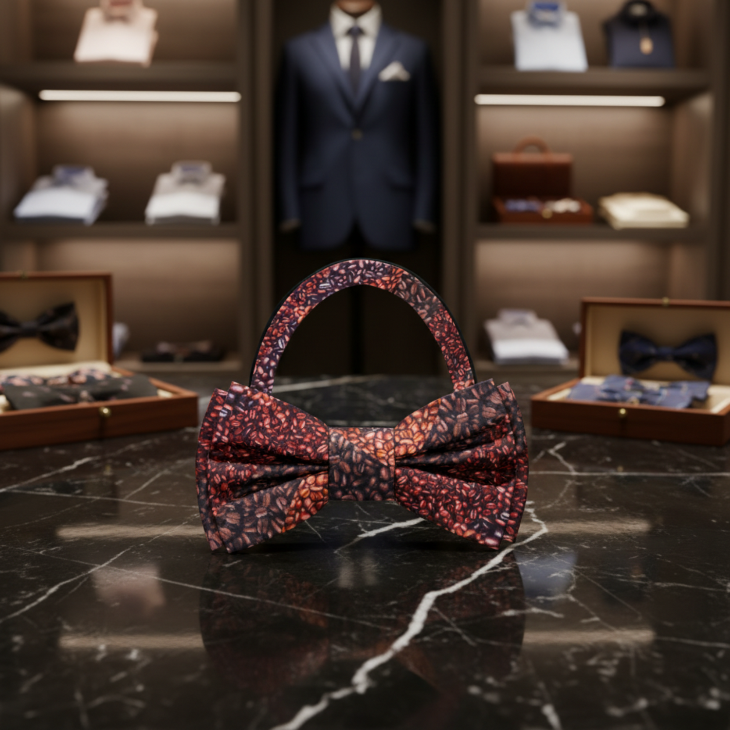 Shades of Brown Roasted Coffee Beans Bow Tie Pre Tied