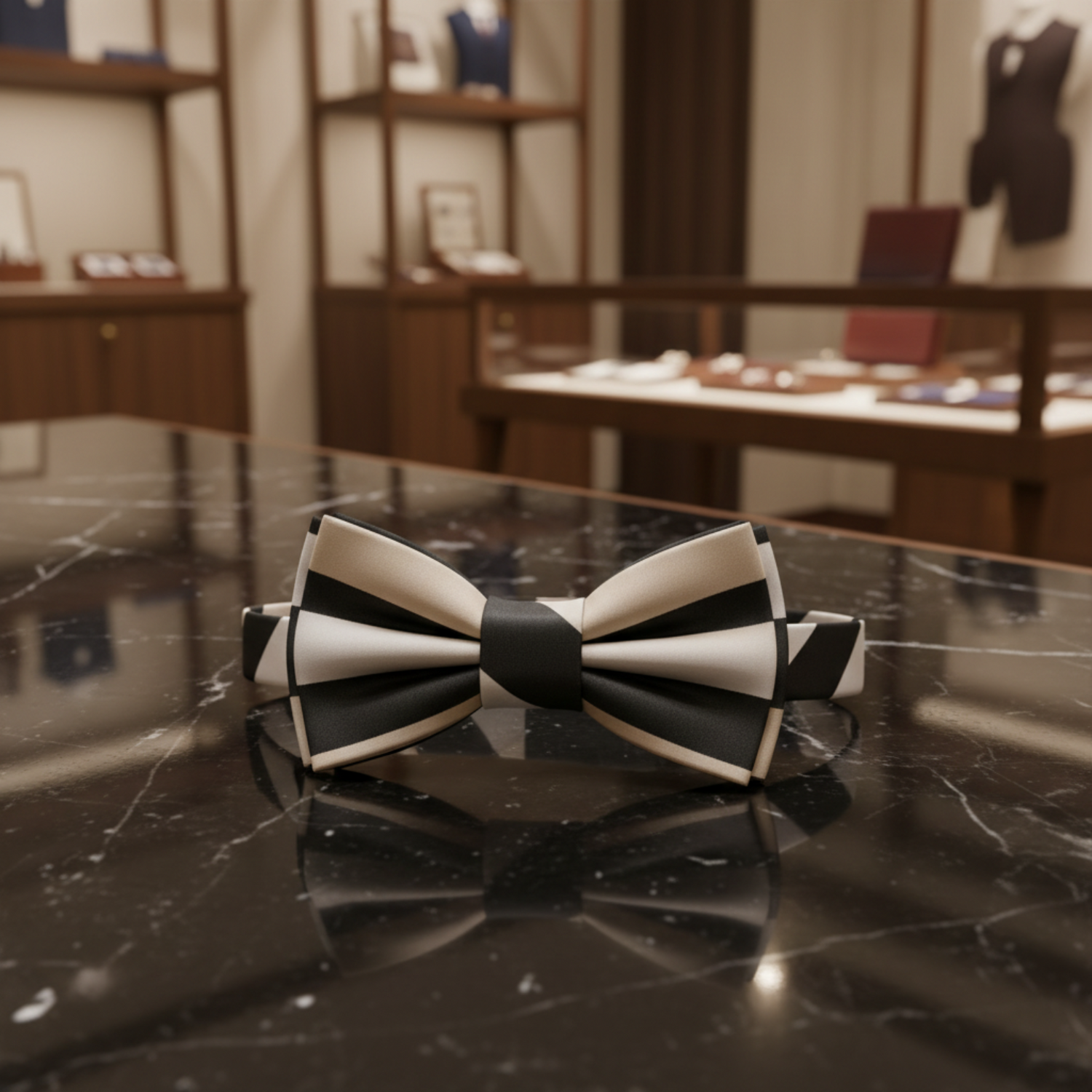 Shades of Brown Lethal Stripe Bow Tie Pre Tied