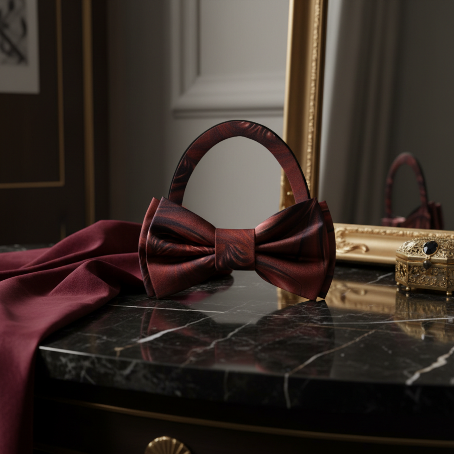 Shades of Brown Swirling Chocolate Bow Tie Pre Tied