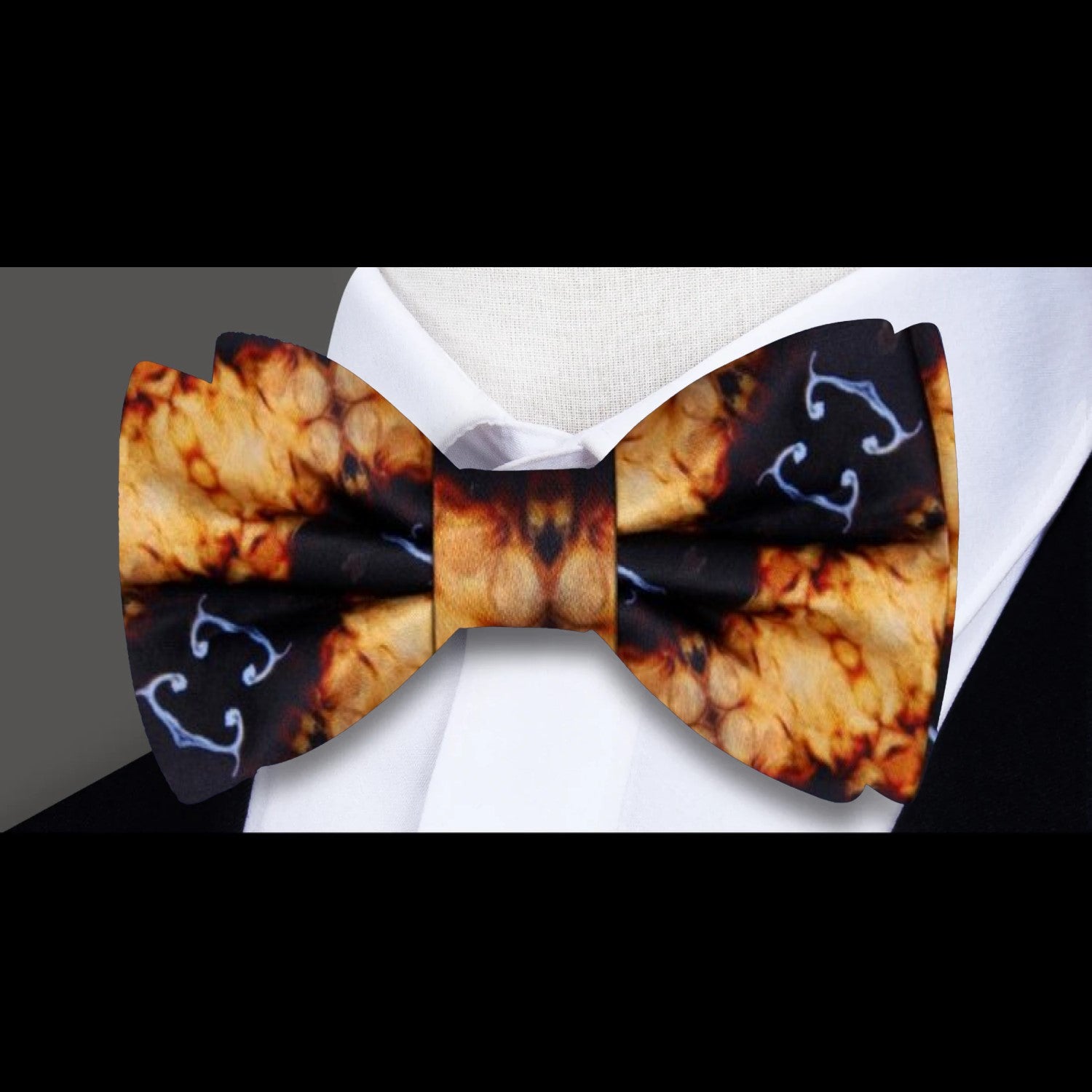Mocha Pattern Single Bow Tie