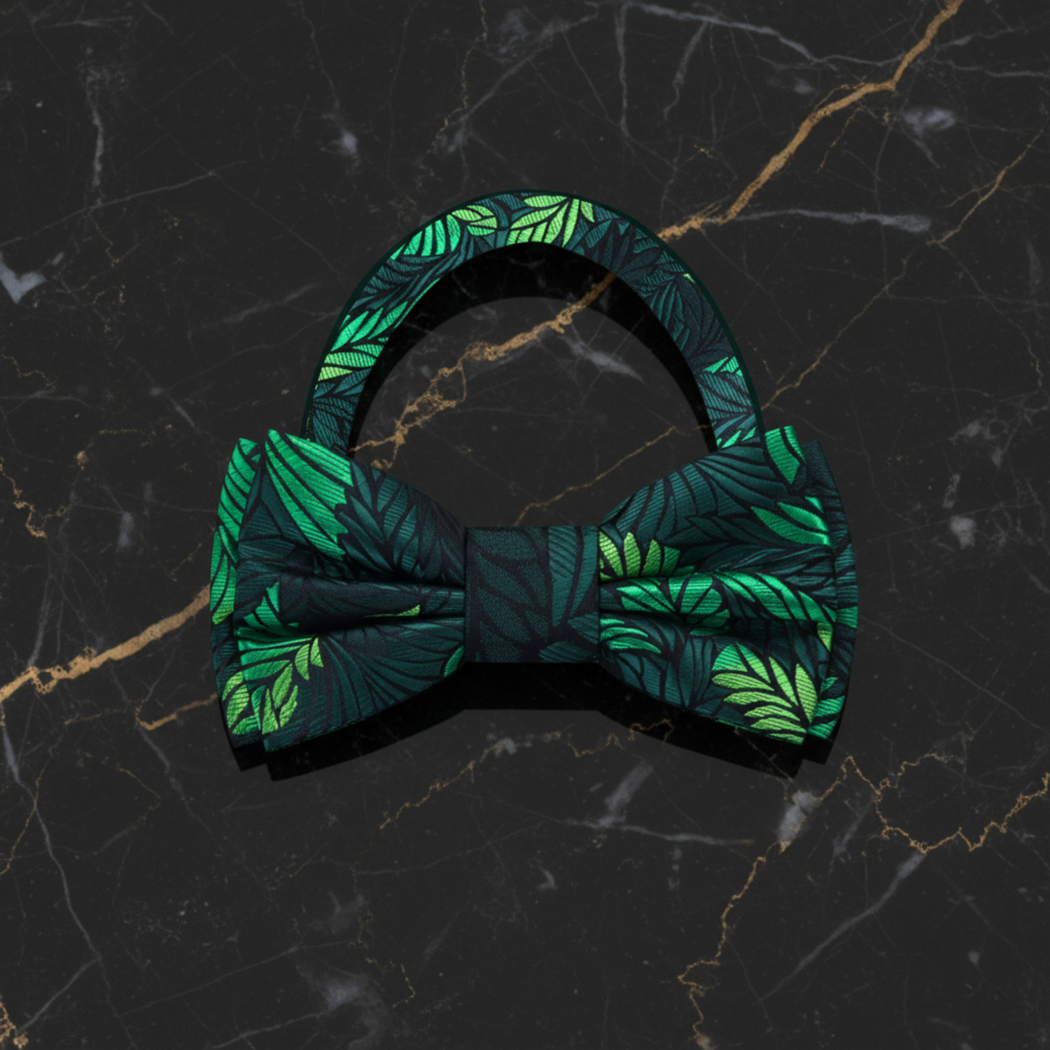 Green Feather bow Tie Pre Tied